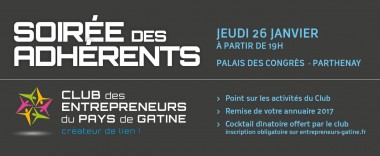 SOIRÉE DES ADHÉRENTS - JEUDI 26 JANVIER - 19H